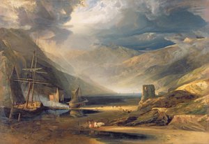 1818年、メリオネスシャーの海岸を襲う嵐
